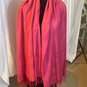 Pink wrap/ shawl/ scarf with fringe